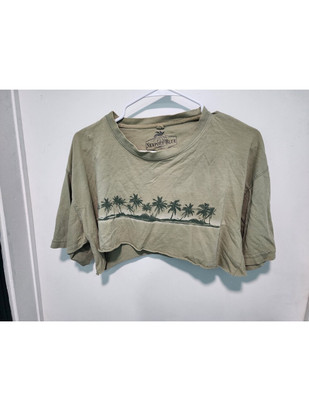 Olive Green Crop T-Shirt